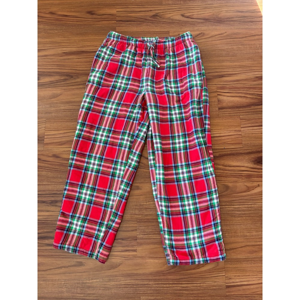 Men's red plaid Land's End fleece lined pajama pants size large